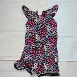 JOEY B Black & Floral Ruffle Romper Girls Size MED Great Condition